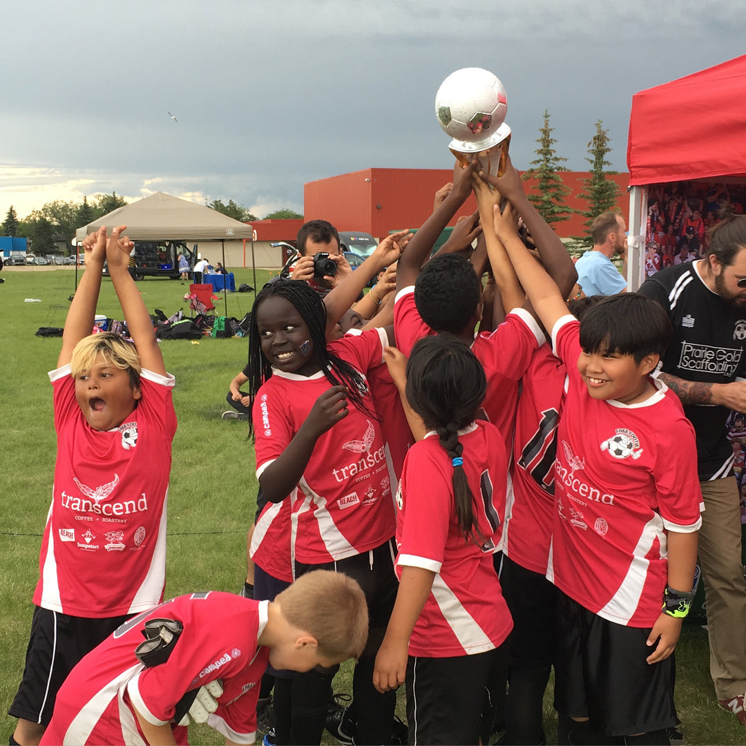 Free Footie Transcend Coffee's Designated Community Partner
