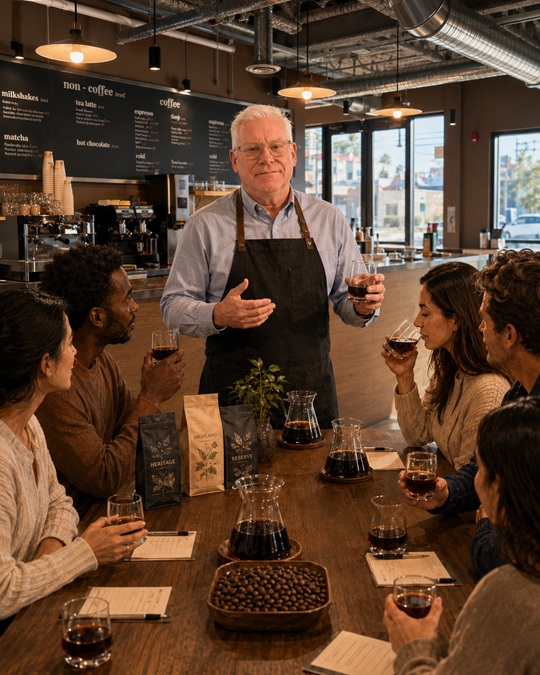 Transcend Coffee tasting with founder,