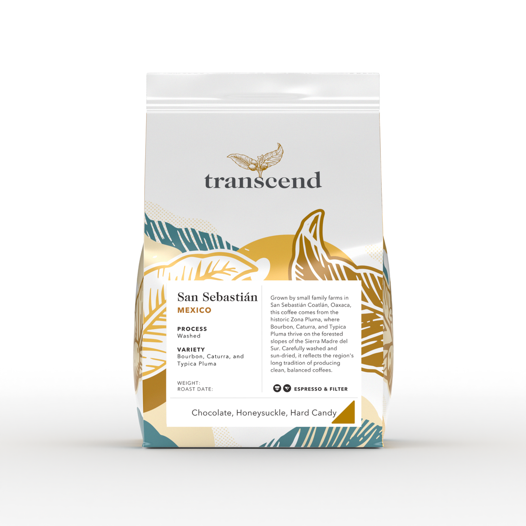A bag of Transcend Coffee 300g San Sebastián.