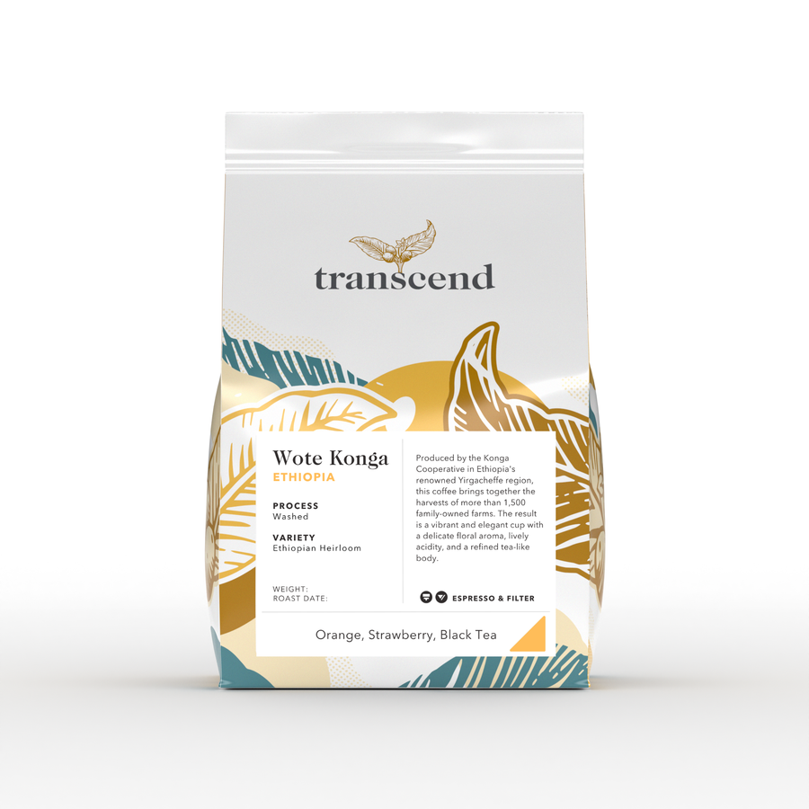 A bag of Transcend Coffee 300g Wote Konga.