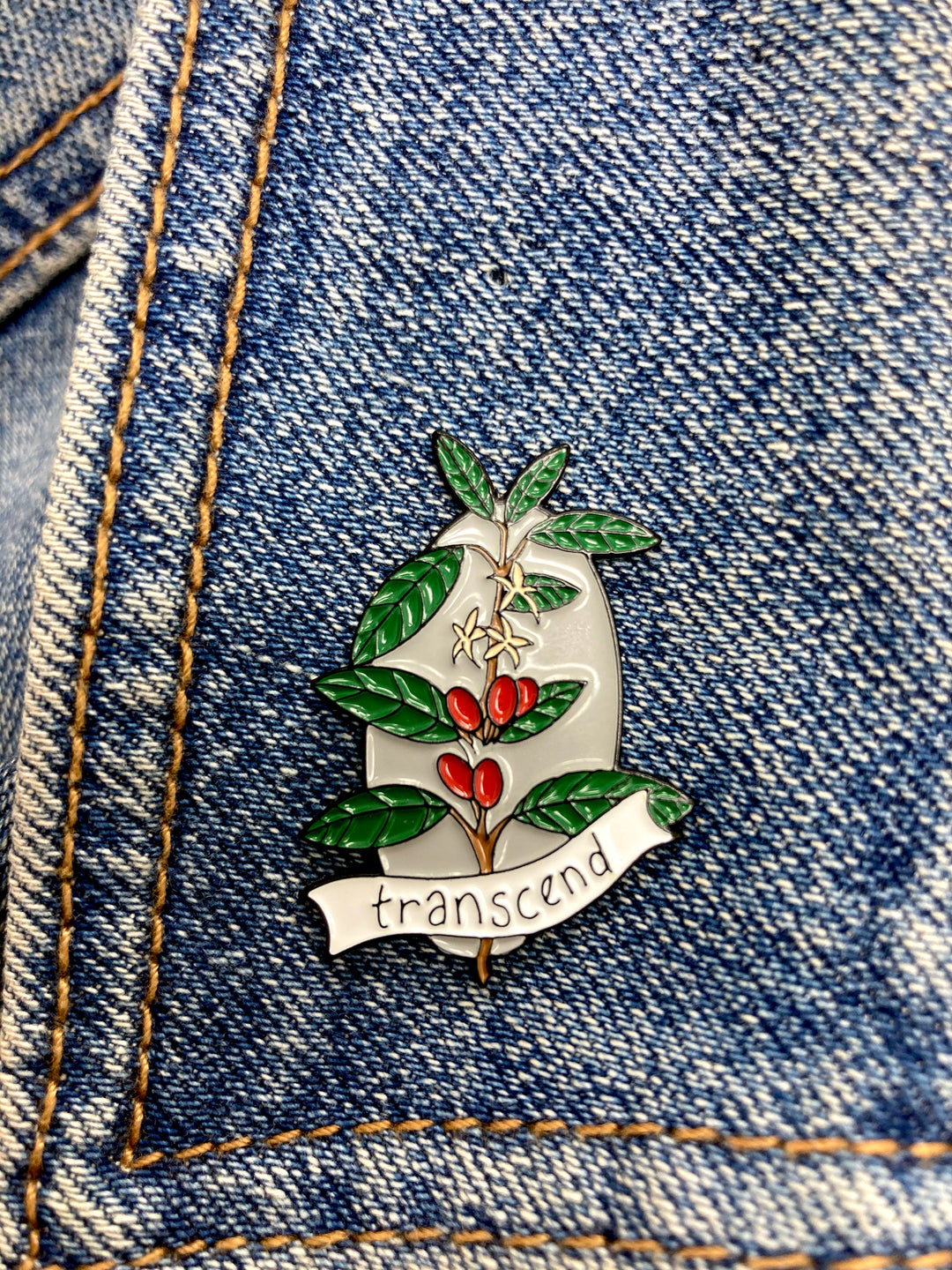 Transcend Coffee Enamel Pin Coffee tree