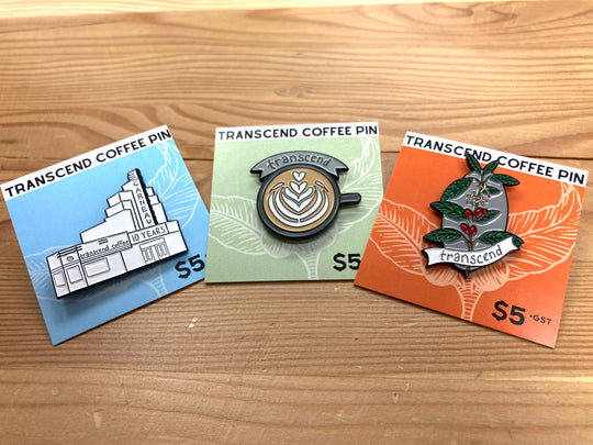 Transcend Coffee Enamel Pins individual